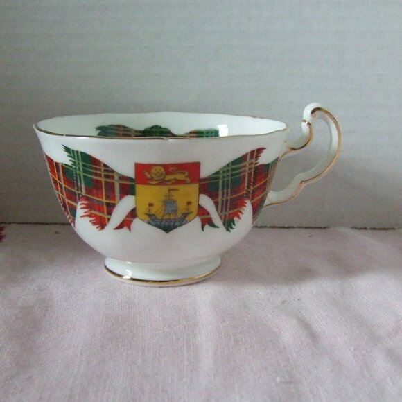 Adderley New Brunswick Canada vintage teacup and saucer tartan bone china 80s - Picture 5 of 11